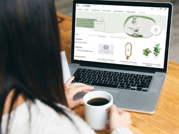 Duurzame geschenken keuze kado webshop op pc