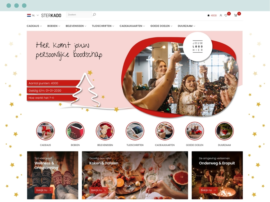 kerst keuze cadeaukaart